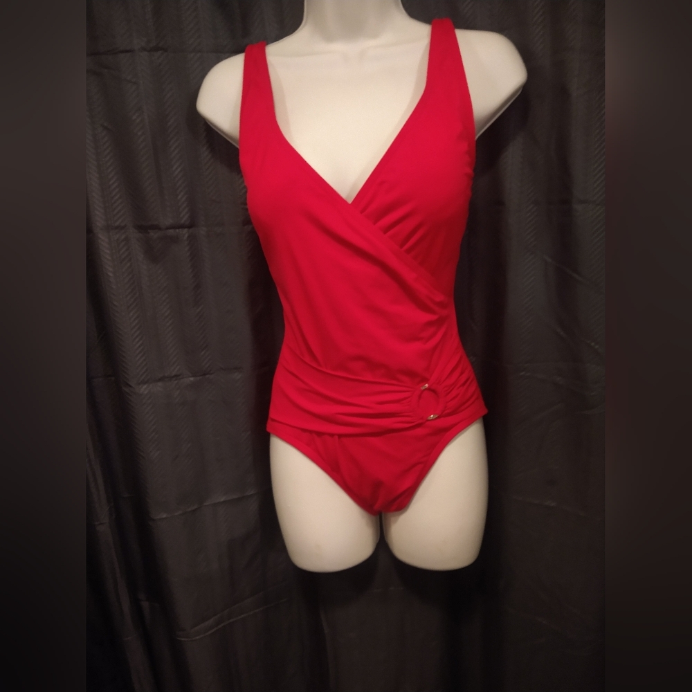 Chic Michael Kors Red Wrap Swimsuit